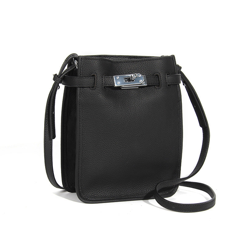 Bag for Mobile Phone-Leather-Spacious-Black/Brown-Ladies Gift