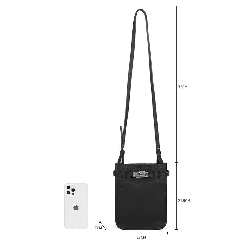 Bag for Mobile Phone-Leather-Spacious-Black/Brown-Ladies Gift