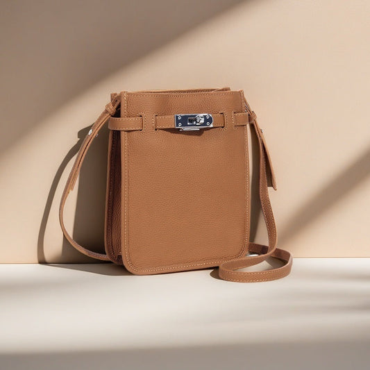 Bag for Mobile Phone-Leather-Spacious-Black/Brown-Ladies Gift
