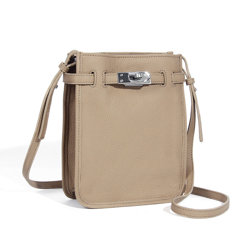 Bag for Mobile Phone-Leather-Spacious-Black/Brown-Ladies Gift