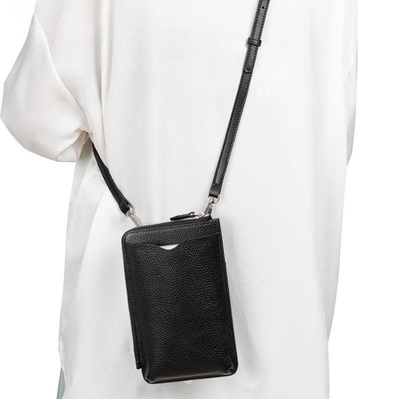 Crossbody Bag for Phone-Leather-Black/Brown/White/Golden/Pink
