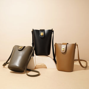 Designer Phone Bag-Luxury & Elegant Full Grain Leather Crossbody Bag