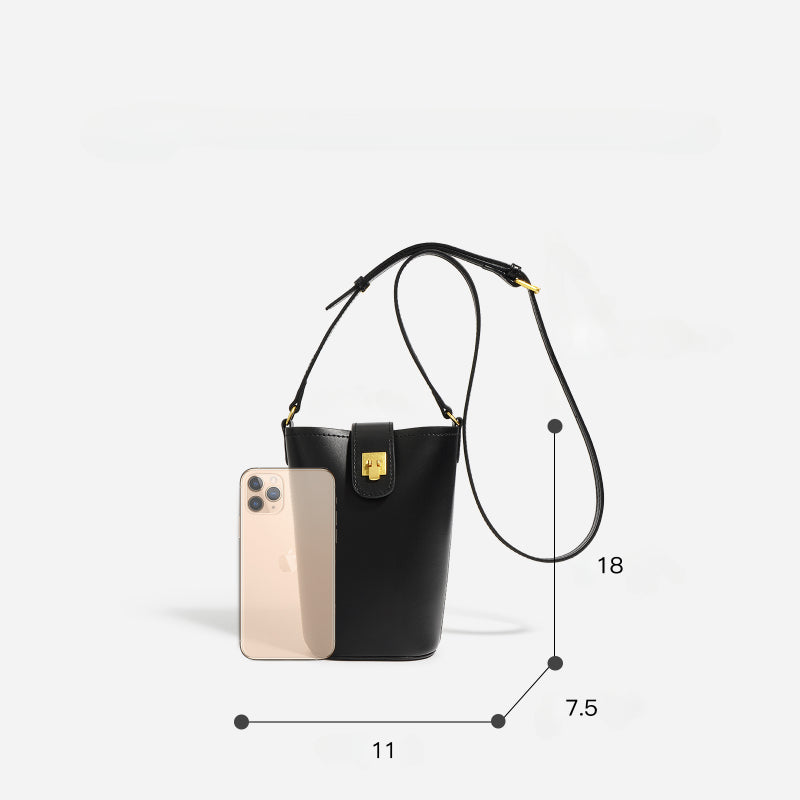 Designer Phone Bag-Luxury & Elegant Full Grain Leather Crossbody Bag