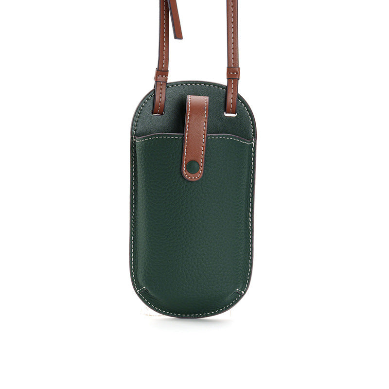 Leather Crossbody Phone Bag-Compact Full Grain Leather Phone Pouch