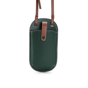 Leather Crossbody Phone Bag-Compact Full Grain Leather Phone Pouch
