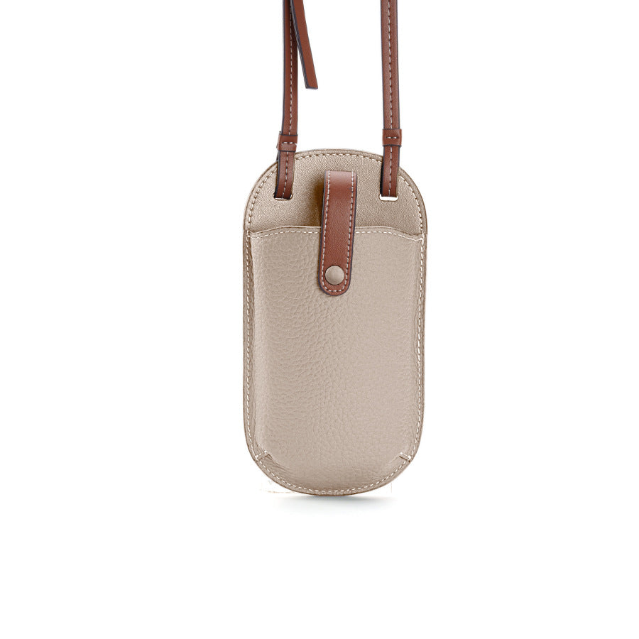 Leather Crossbody Phone Bag-Compact Full Grain Leather Phone Pouch