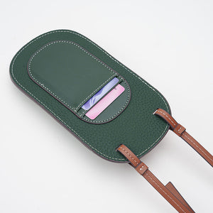 Leather Crossbody Phone Bag-Compact Full Grain Leather Phone Pouch