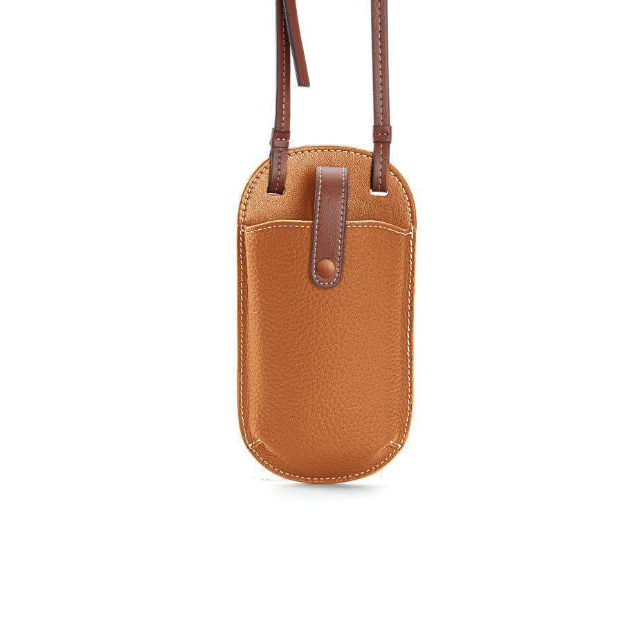Leather Crossbody Phone Bag-Compact Full Grain Leather Phone Pouch