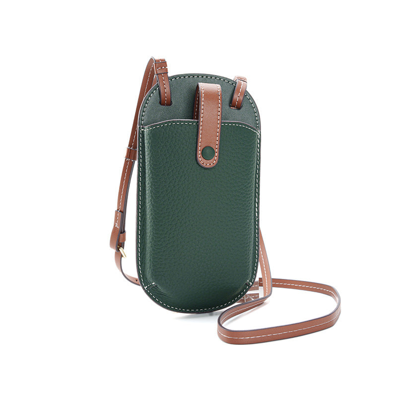 Mini Crossbody Phone Bag-Light Full Grain Leather Cell Phone Pouch