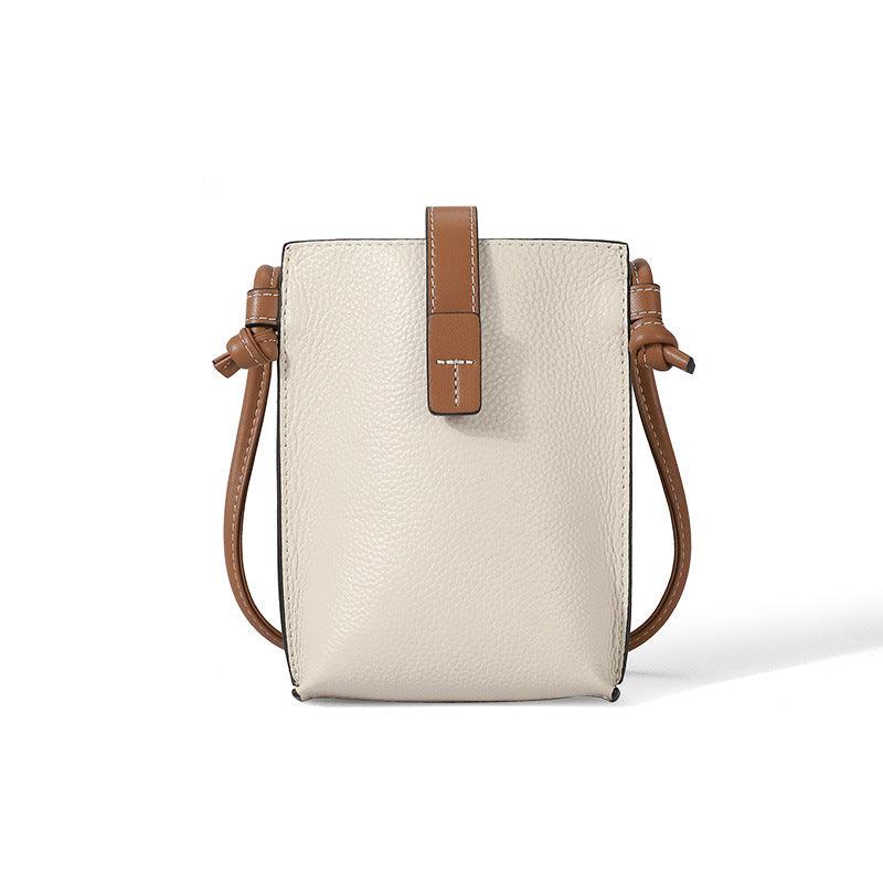 Mobile Phone Bag Crossbody-Leather-Black/Beige/Camel/Green-for Ladies