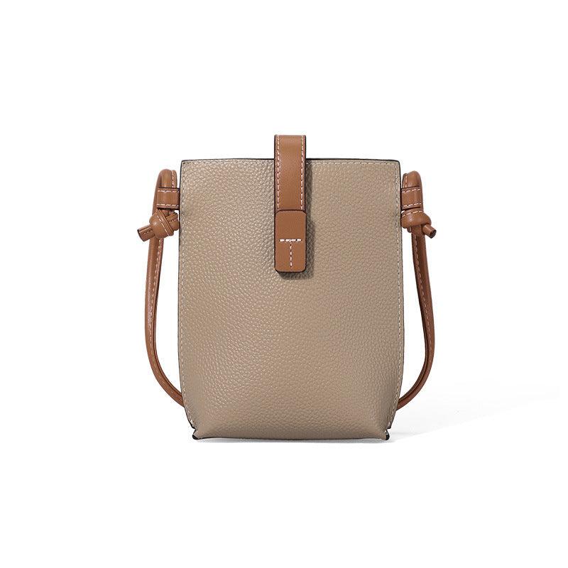 Mobile Phone Bag Crossbody-Leather-Black/Beige/Camel/Green-for Ladies