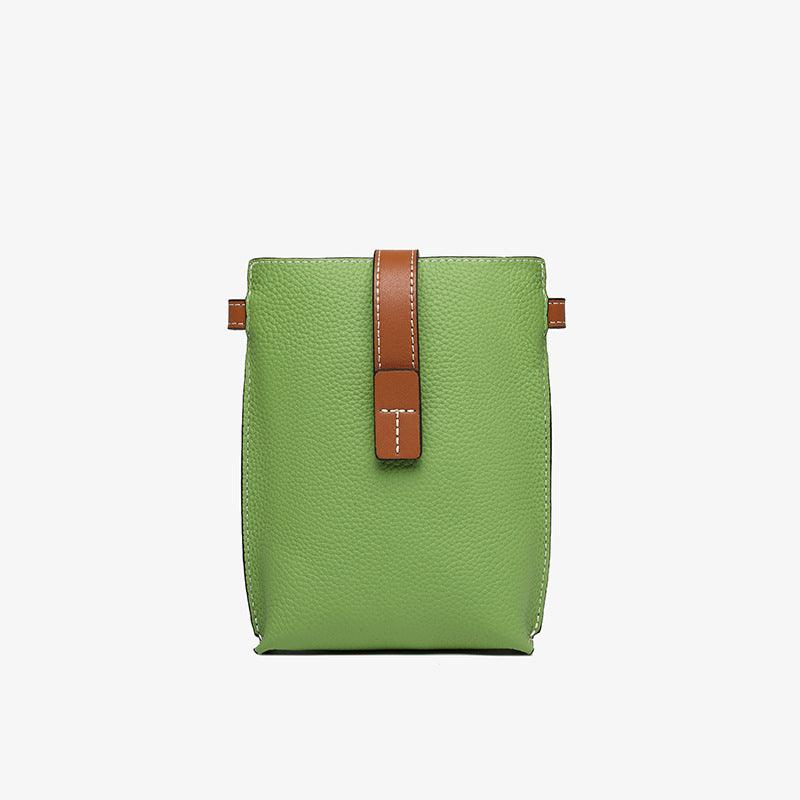 Mobile Phone Bag Crossbody-Leather-Black/Beige/Camel/Green-for Ladies