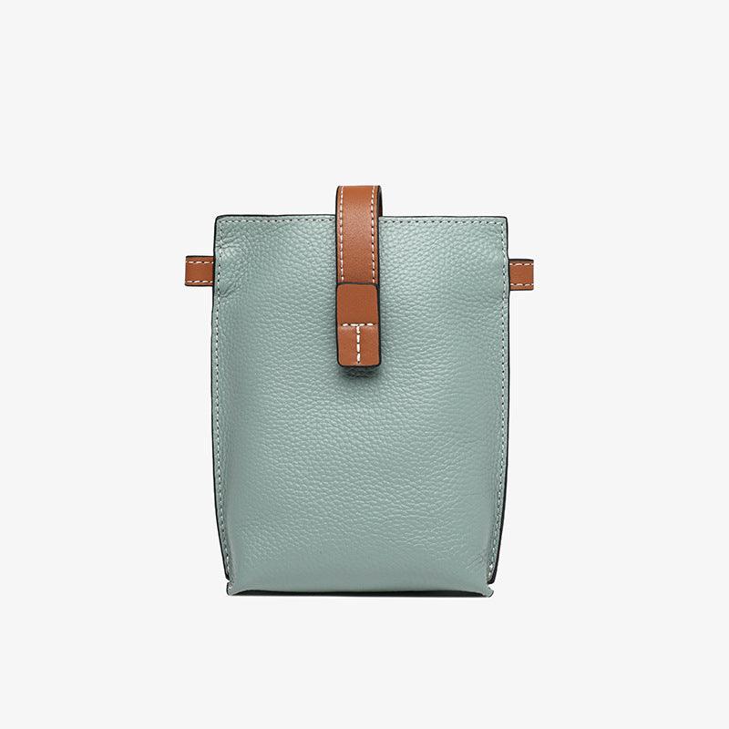 Mobile Phone Bag Crossbody-Leather-Black/Beige/Camel/Green-for Ladies