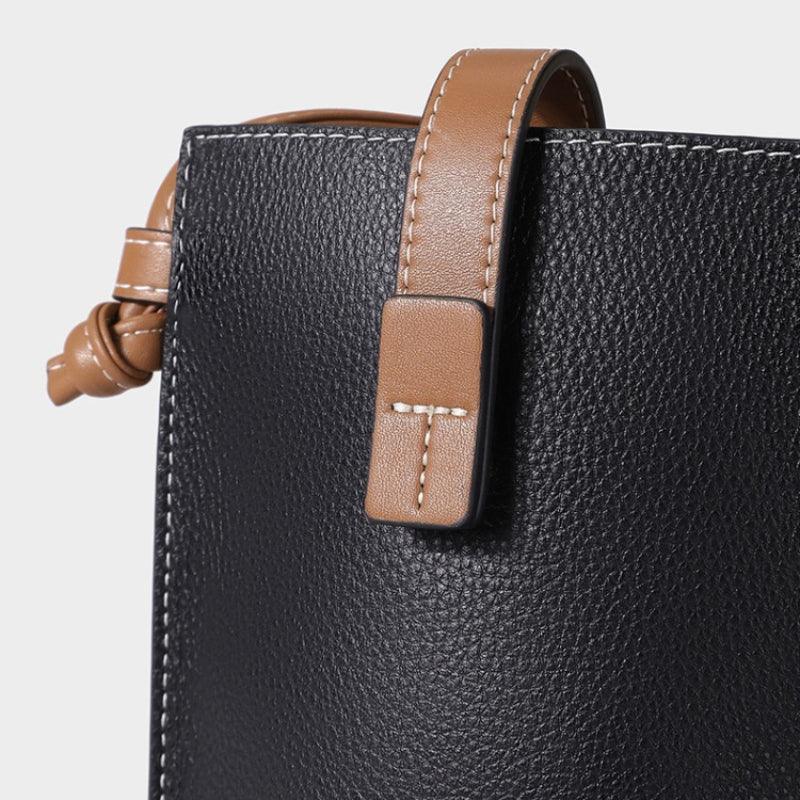 Mobile Phone Bag Crossbody-Leather-Black/Beige/Camel/Green-for Ladies