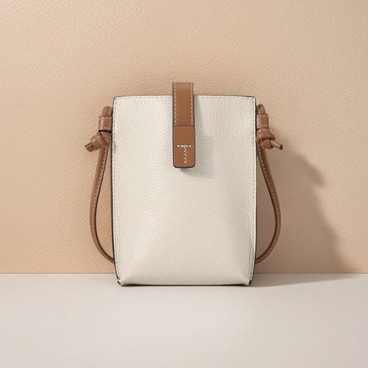 Mobile Phone Bag Crossbody-Leather-Black/Beige/Camel/Green-for Ladies