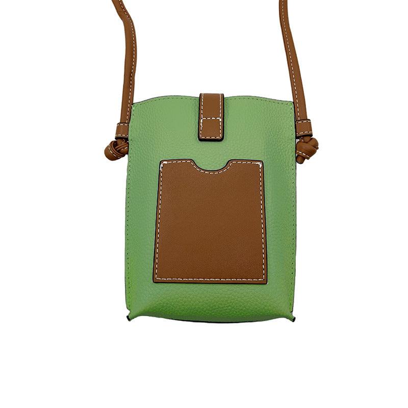 Mobile Phone Bag Crossbody-Leather-Black/Beige/Camel/Green-for Ladies