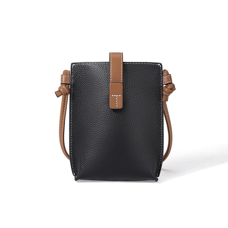 Mobile Phone Bag Crossbody-Leather-Black/Beige/Camel/Green-for Ladies