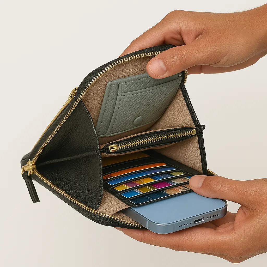 Mobile Phone Bag for Ladies-Brown/Green/Blue-Spacious for Ladies