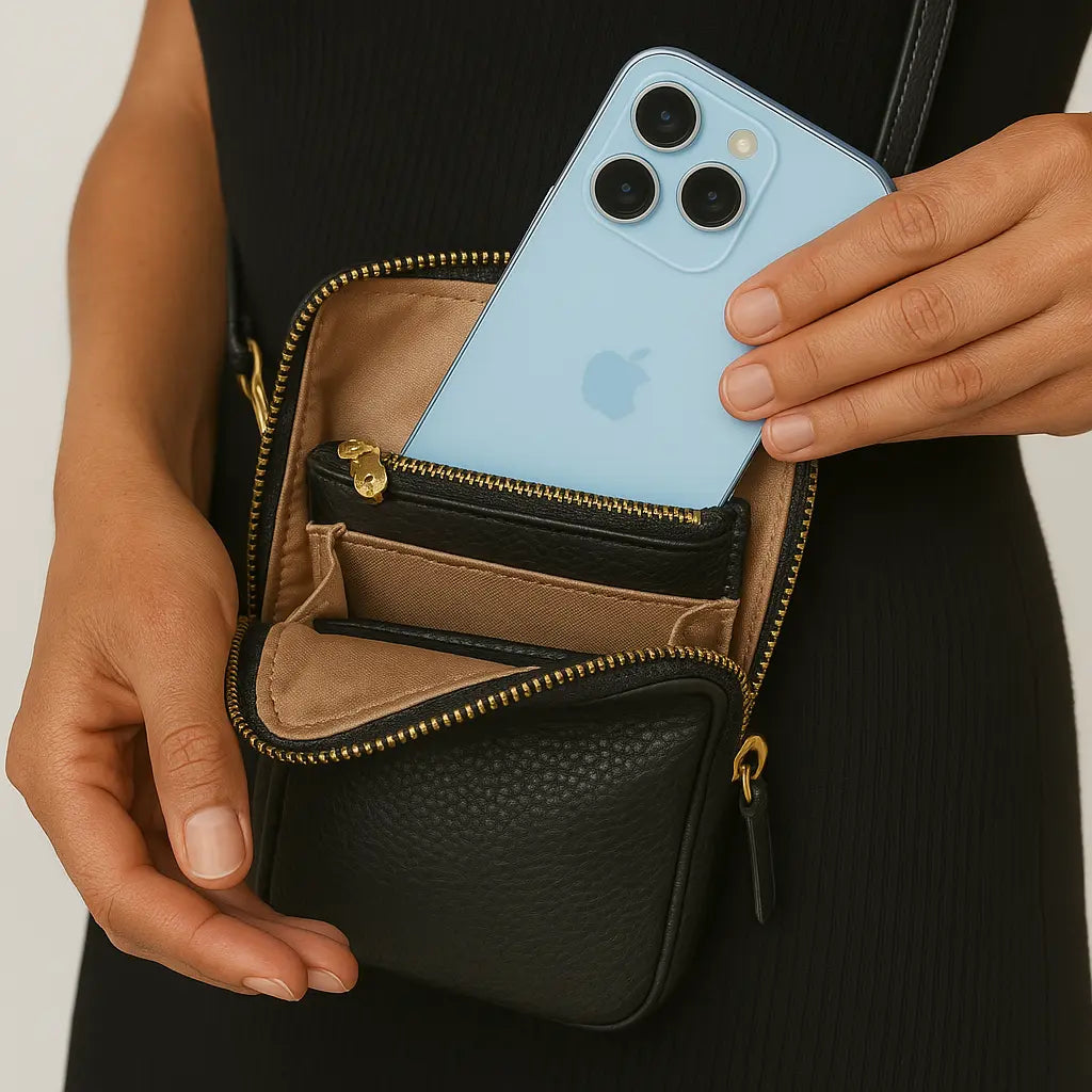 Mobile Phone Bag for Ladies-Brown/Green/Blue-Spacious for Ladies
