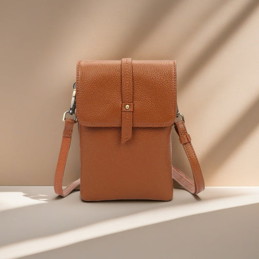 Mobile Phone Crossbody Bag UK-Black/Brown-Designer Phone Bag